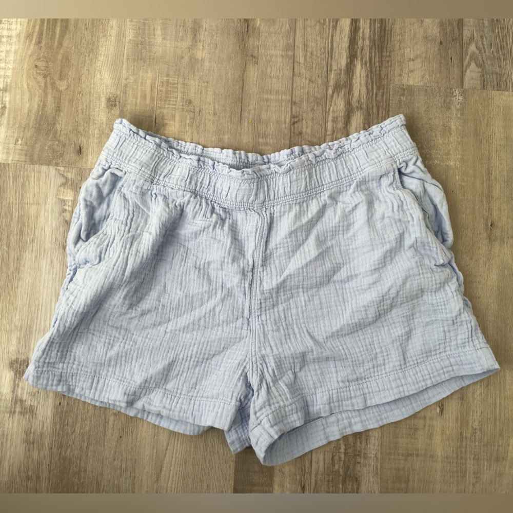H&M Blue High Waist Shorts with Relaxed Fit
